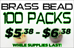 Brass Beads Packs of 100 from $5.38 to $6.38